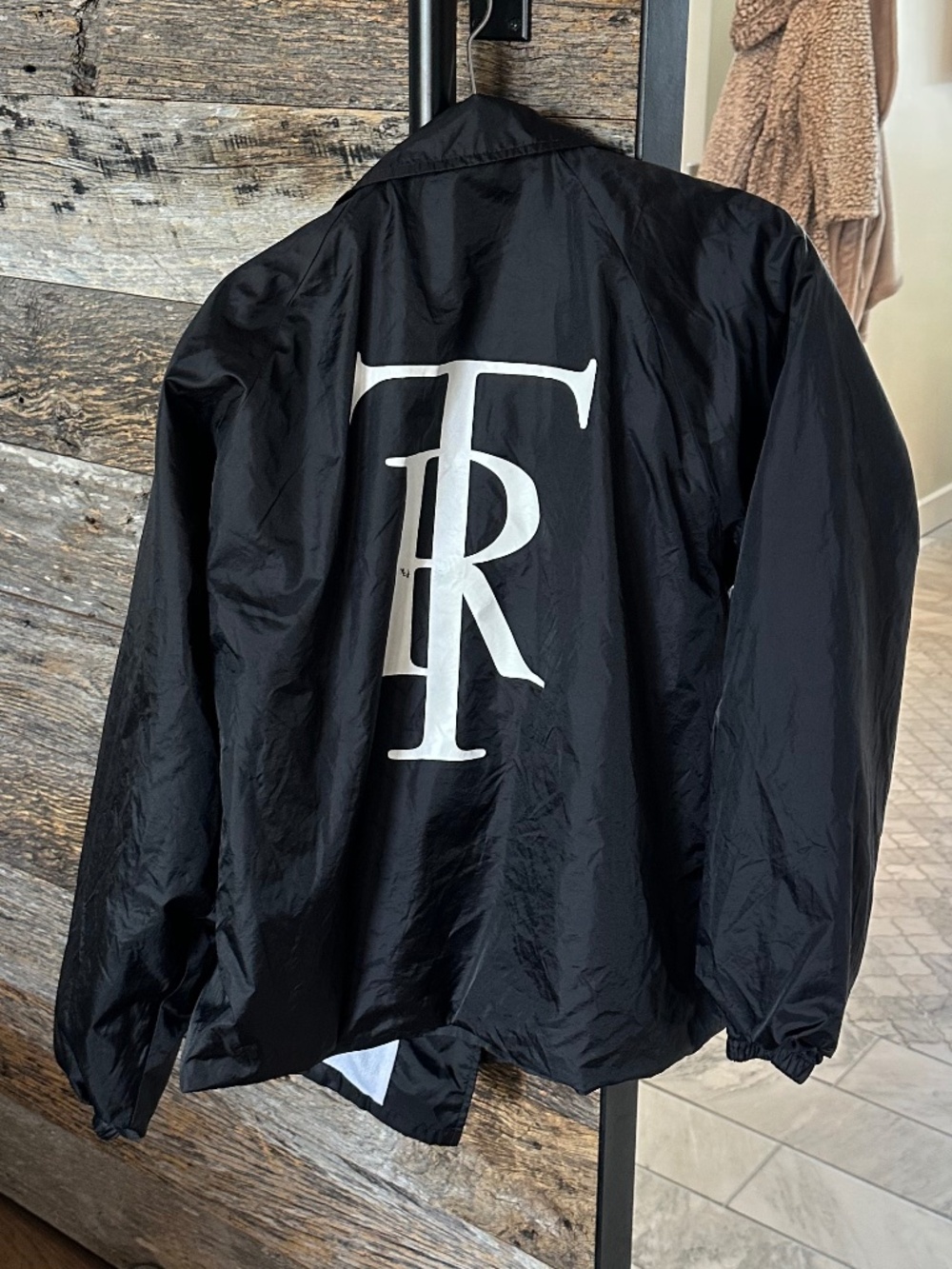 Tres Rasche Black Unisex Snap Front Windbreaker Jacket Size Large - Picture 3 of 13